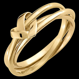 Edenly Origami Herz Trilogie-Ring â€“ 750er Gelbgold (18 Karat)