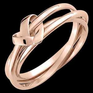 Edenly Origami Herz Trilogie-Ring â€“ 750er RosÃ©gold (18 Karat)