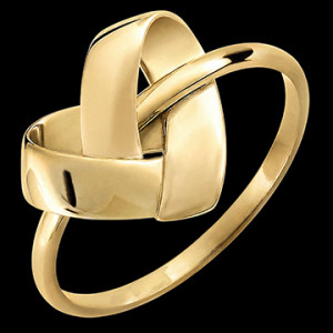 Edenly Origami Herz Ring â€“ 750er Gelbgold (18 Karat)