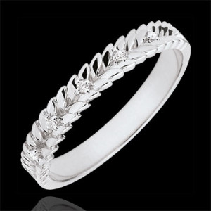 Edenly Ring Verzauberter Garten - Diamant Flechtwerk - WeiÃŸgold - 18 Karat