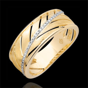 Edenly Ring Palme - 375er gebÃ¼rstetes Gelbgold und Diamanten