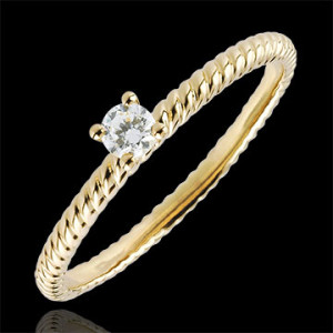Edenly SolitÃ¤r Ring Goldenes Seil - Gelbgold