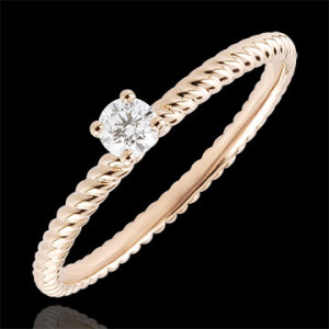 Edenly SolitÃ¤r Ring Goldenes Seil - RosÃ©gold