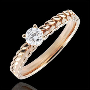 Edenly Ring Verzauberter Garten - SolitÃ¤r Flechtwerk - RosÃ©gold - 0.2 Karat -