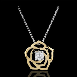 Edenly Collier BlÃ¼te - Wahrhaftige Rose - Gelbgold - 18 Karat