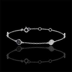 Edenly Armband Weissgold Myriade von Sternen - Weisse- und schwarze Diamanten