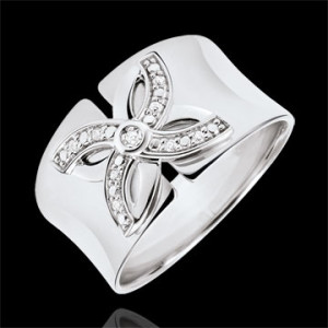 Edenly Ring Frische - Sommerlilie - WeiÃŸgold und Diamanten