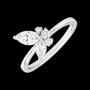 Edenly Ring Mitternachtsschmetterling - WeiÃŸgold 9 Karat mit synthetischen Dia