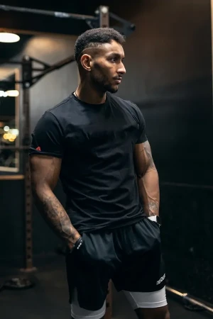 T-shirt męski sportowy UNIQUE czarny