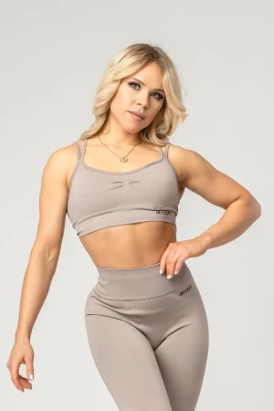 Stanik bezszwowy sportowy RIBBED NUDE