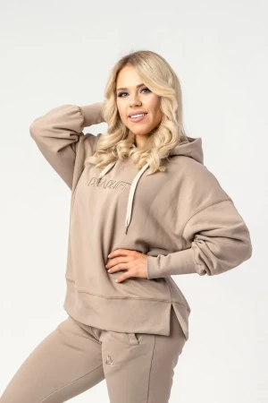 Bluza damska oversize NUDE beżowa