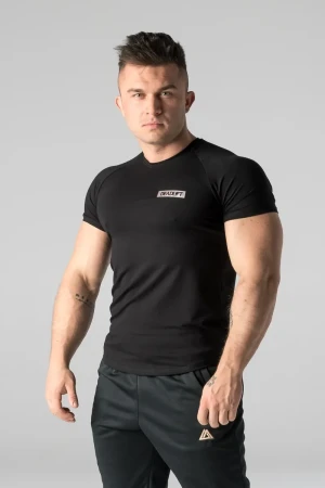 T-shirt męski slim fit METALLIC BOX czarny