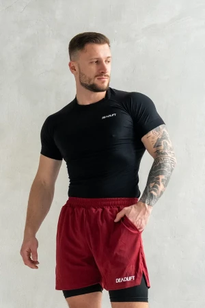 Koszulka treningowa rashguard bezszwowa męska BLACK