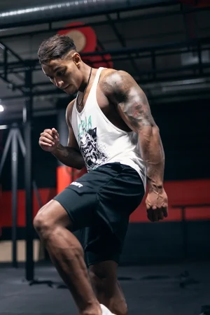 Spodenki treningowe męskie 2w1 DEADLIFT czarne