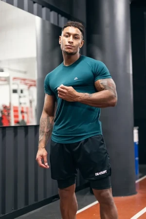 T-shirt męski slim fit DEADLIFT zielony