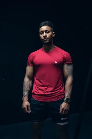 T-shirt męski slim fit CLASSIC bordo