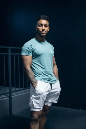 T-shirt męski slim fit CLASSIC mięta