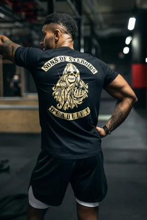T-shirt męski slim fit SONS czarny