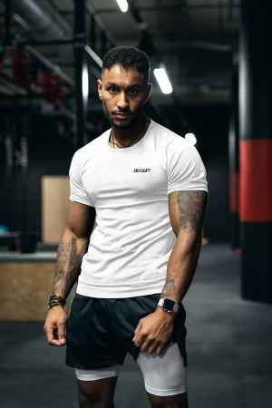 T-shirt techniczny szybkoschnący sportowy męski WHITE