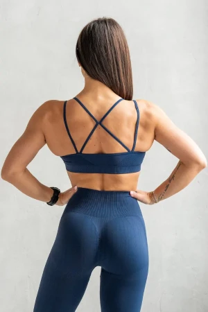 Stanik bezszwowy sportowy NAVY BLUE