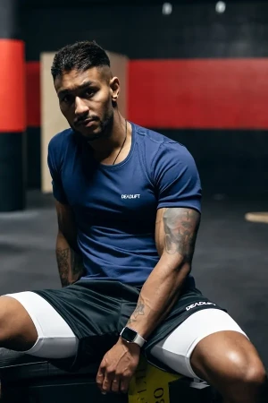 T-shirt techniczny szybkoschnący sportowy męski NAVY BLUE