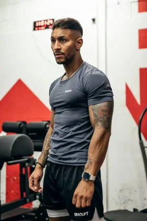 T-shirt techniczny szybkoschnący sportowy męski GRAY