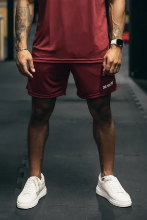 Spodenki sportowe męskie z kieszeniami DEADLIFT bordo
