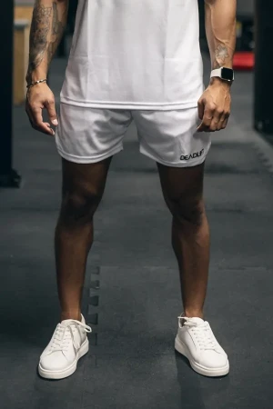 Spodenki sportowe męskie z kieszeniami DEADLIFT białe