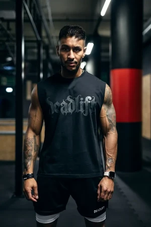 Bokserka męska bezrękawnik DEADLIFT GOTHIC czarna