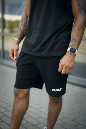 Spodenki bawełniane treningowe męskie DEADLIFT czarne