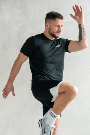 Koszulka techniczna treningowa męska DEADLIFT czarna