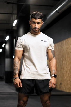 T-shirt męski bawełniany CREAM kremowy