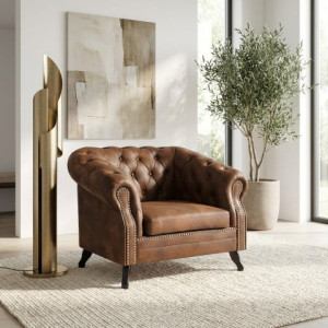 Nowoczesny Fotel pikowany Chesterfield Gowel
