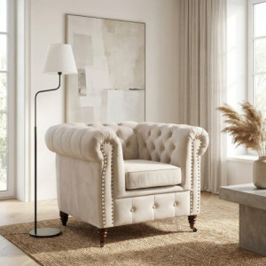 Solidny fotel pikowany chesterfield VINCENT