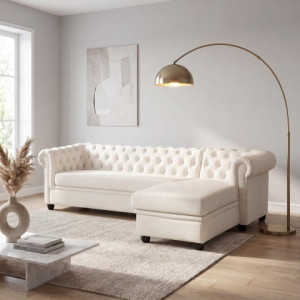 Wygodny Narożnik pięcioosobowy pikowany Chesterfield SYDNEY OT