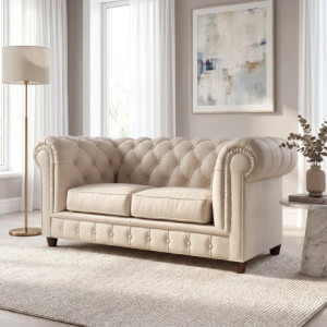 Wygodna Sofa dwuosobowa pikowana Chesterfield SOLARIS 2