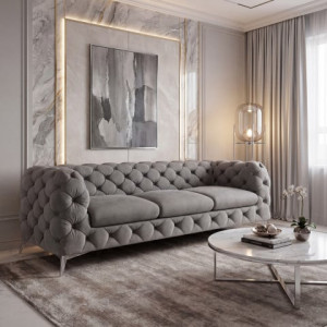 Nowoczesna Sofa trzyosobowa pikowana glamour Chesterfield TEO 3