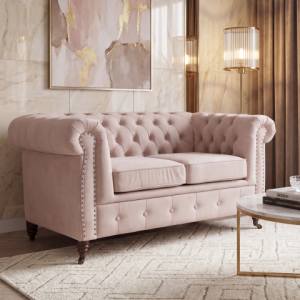 Wygodna Sofa dwuosobowa pikowana Chesterfield VINCENT
