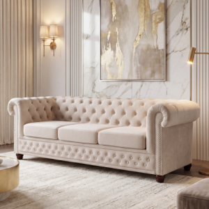 Nowoczesna Sofa trzyosobowa pikowana Chesterfield FELIX 3