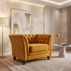 Nowoczesny fotel pikowany chesterfield HASSO
