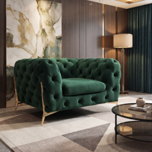Wygodny Fotel pikowany chesterfield TEO HIGH glamour