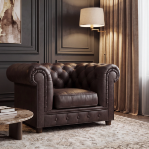Solidny chesterfield fotel pikowany SOLARIS