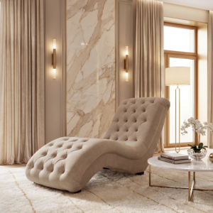 Nowoczesne szezlong pikowany glamour TOKIO