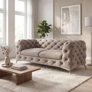 Nowoczesna Sofa dwuosobowa pikowana glamour Chesterfield TEO 2