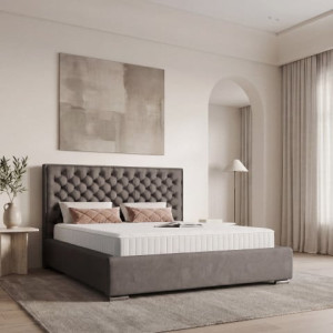 Wygodne Łóżko tapicerowane glamour SPANO