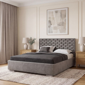 Eleganckie łóżko tapicerowane glamour KING BED