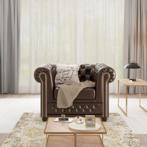 Nowoczesny Fotel pikowany FELIX chesterfield
