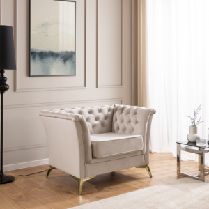 Nowoczesny fotel pikowany chesterfield HASSO BIS