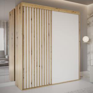 Nowoczesna Szafa przesuwna dwudrzwiowa z lamelami na wymiar ZEUS