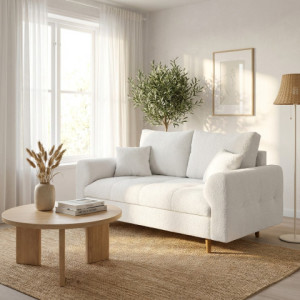 Solidna sofa dwuosobowa Laril na wysokich nóżkach